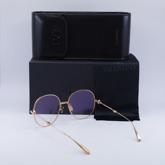 Valentino V-STUD-III VLX-136C Round Eyeglasses 56mm - Rose Gold - Picture 8 of 9